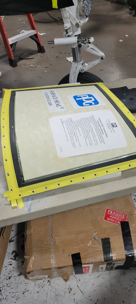 King Air Windshield installations require delicate prep work to ensure a square and leak proof installation.